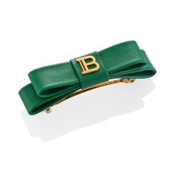 BALMAIN HAIR matu sprādze bante / Barrette pour Cheveux Bow Green & Gold FW22