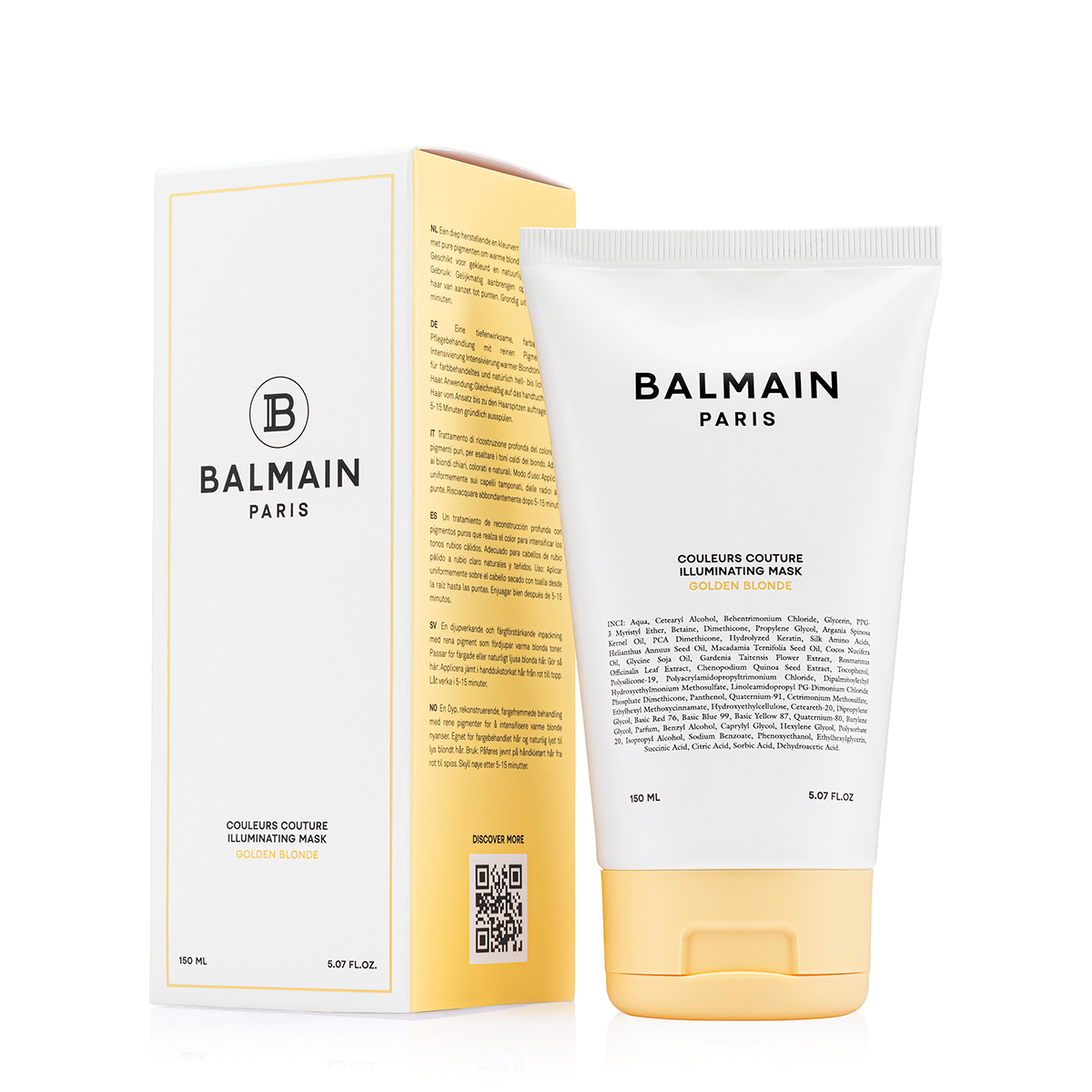 BALMAIN HAIR tonizējoša matu maska ​​zeltaini blondai krāsai / Illuminating Golden Blonde Hair Mask 150ml