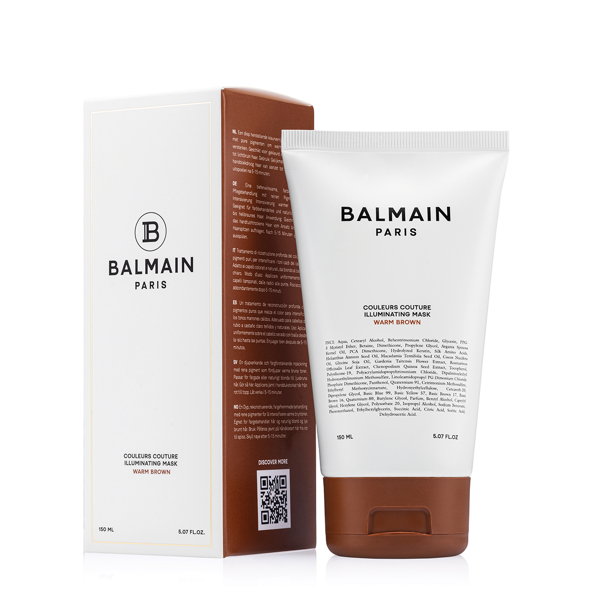 BALMAIN HAIR tonizējoša matu maska ​​silti brūnā krāsā / Illuminating Warm Brown Hair Mask 150ml