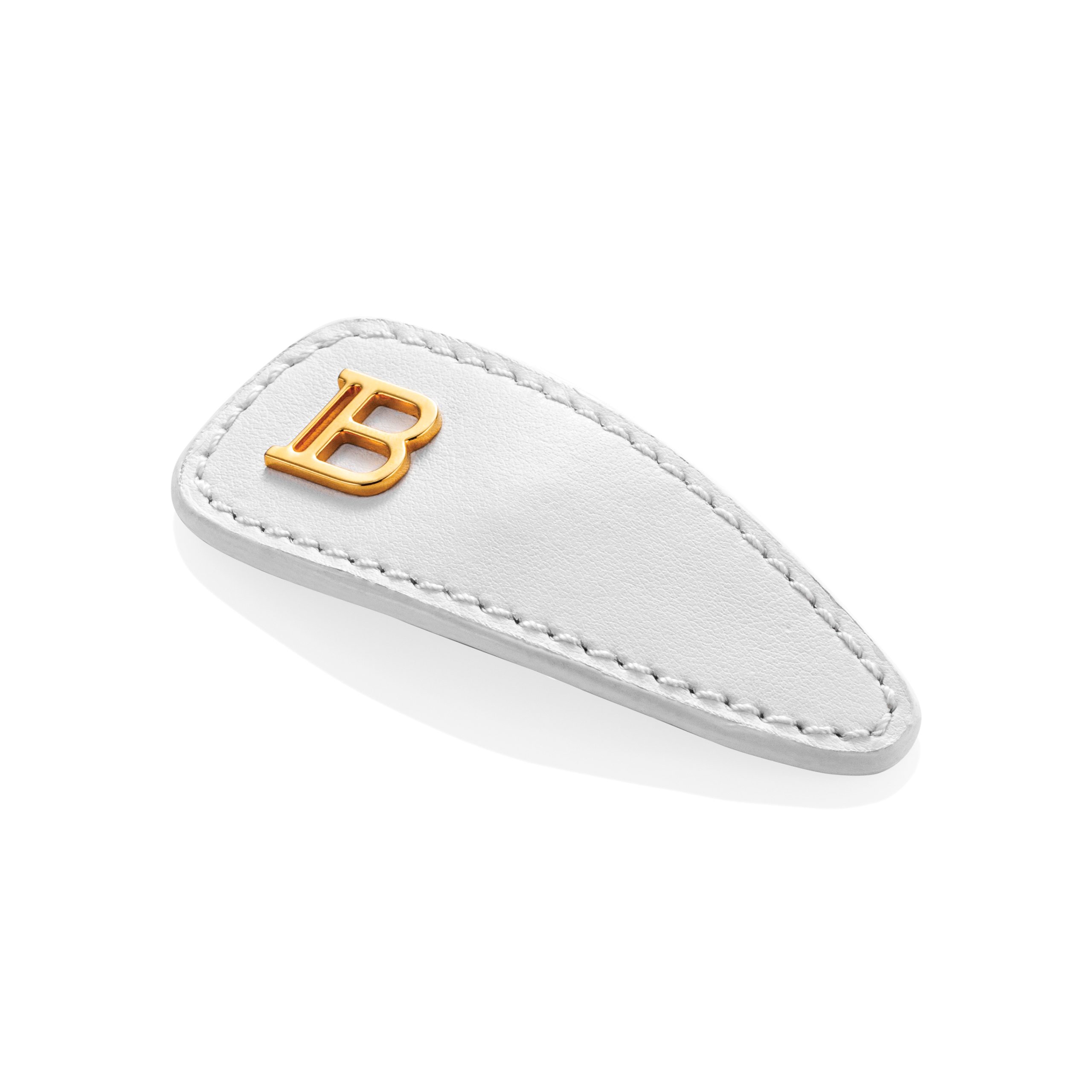 BALMAIN HAIR ādas matu sprādze balta / Printemps Leather Snap Hair Clip White