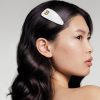 BALMAIN HAIR ādas matu sprādze balta / Printemps Leather Snap Hair Clip White - Image 4